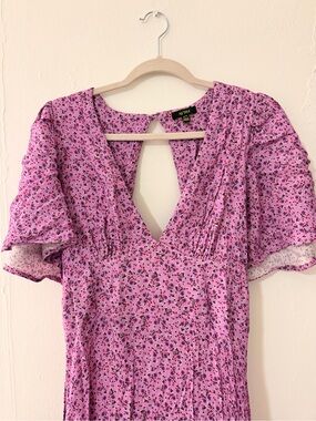 AFRM Pink Floral V-Neck Sundress